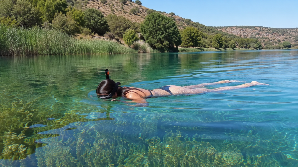 Snorkel en aguas cristalinas de las Lagunas de Ruidera